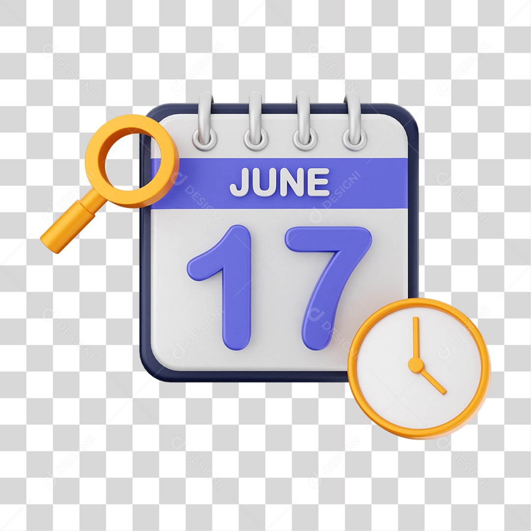 Calendário Datas Junho Dia 17 PNG Transparente