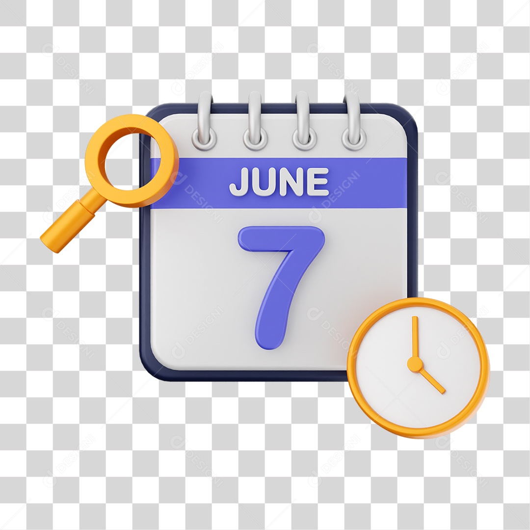 Calendário Datas Junho Dia 7 PNG Transparente