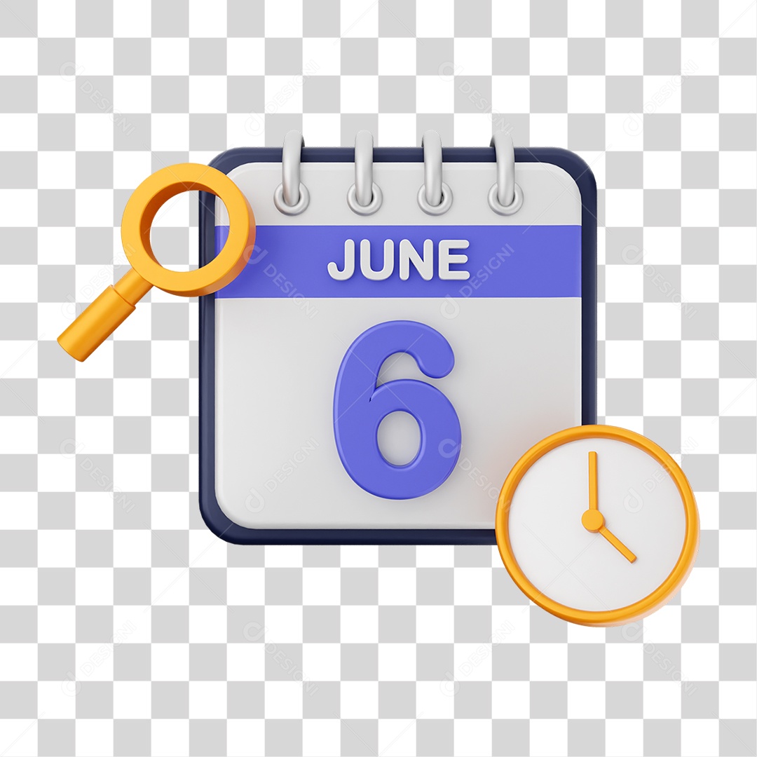 Calendário Datas Junho Dia 6 PNG Transparente