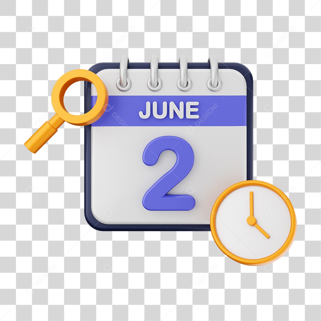 Calendário Datas Junho Dia 2 PNG Transparente