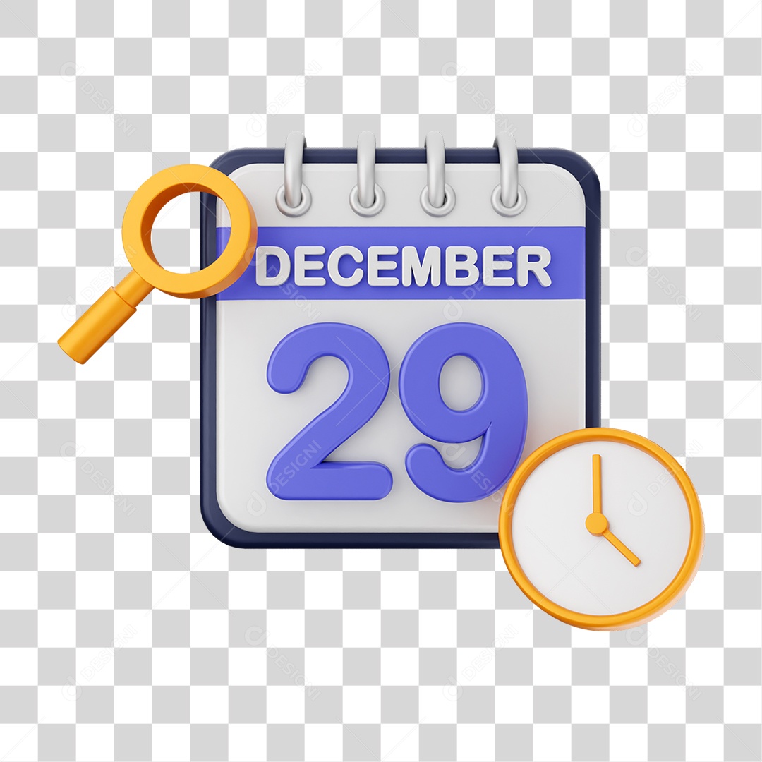 Calendário Datas Dezembro Dia 29 PNG Transparente