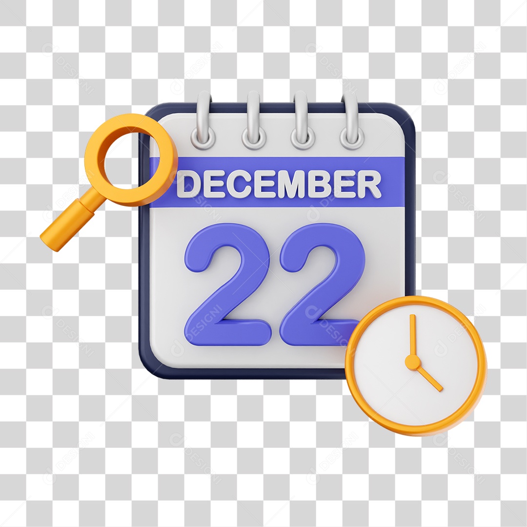 Calendário Datas Dezembro Dia 22 PNG Transparente