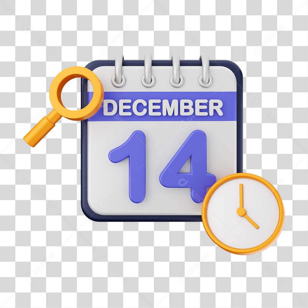 Calendário Datas Dezembro Dia 14 PNG Transparente