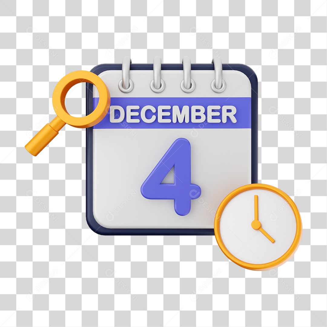 Calendário Datas Dezembro Dia 4 PNG Transparente