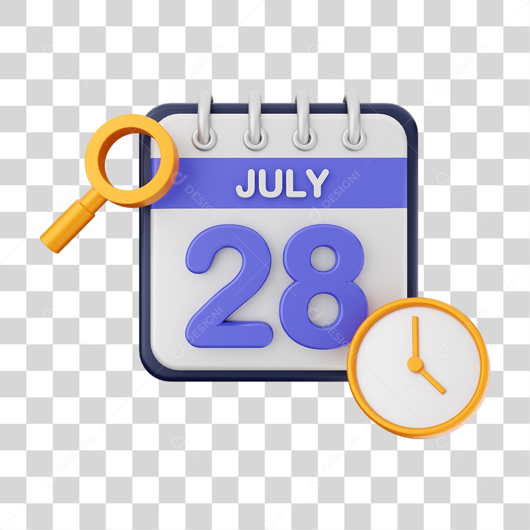 Calendário Datas Julho Dia 28 PNG Transparente
