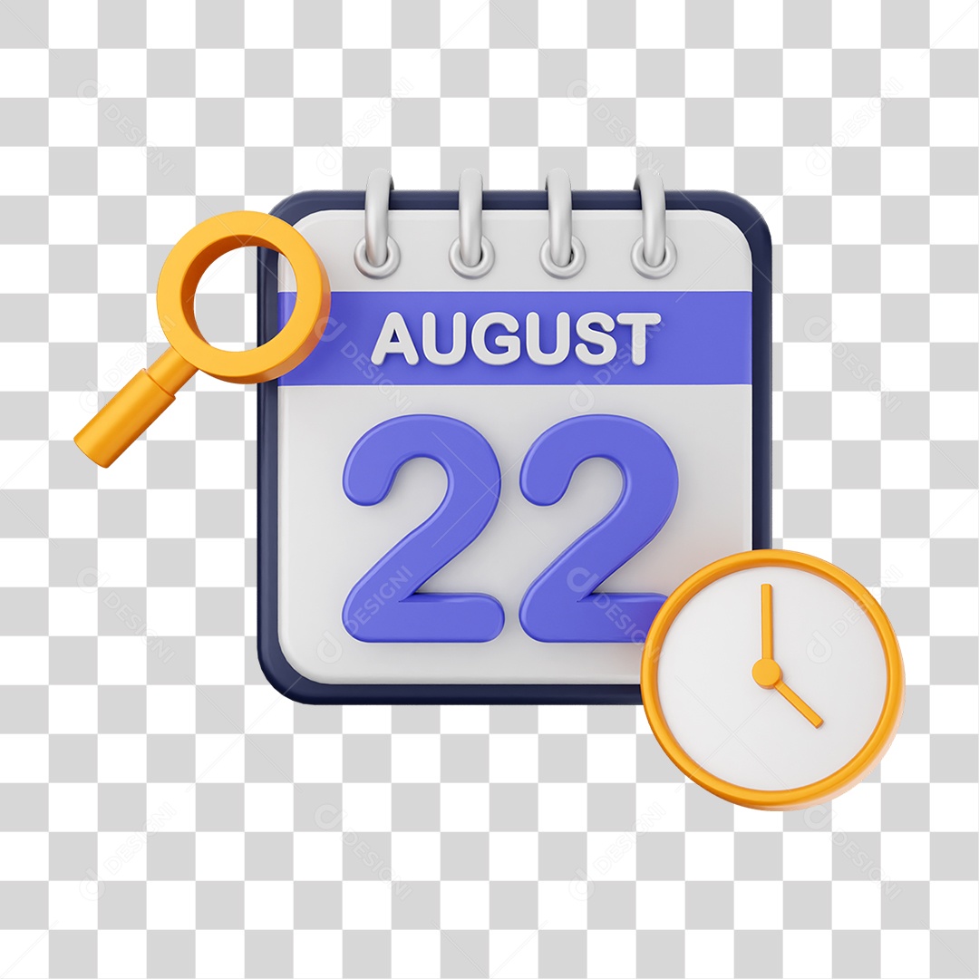 Calendário Datas Agosto Dia 22 PNG Transparente