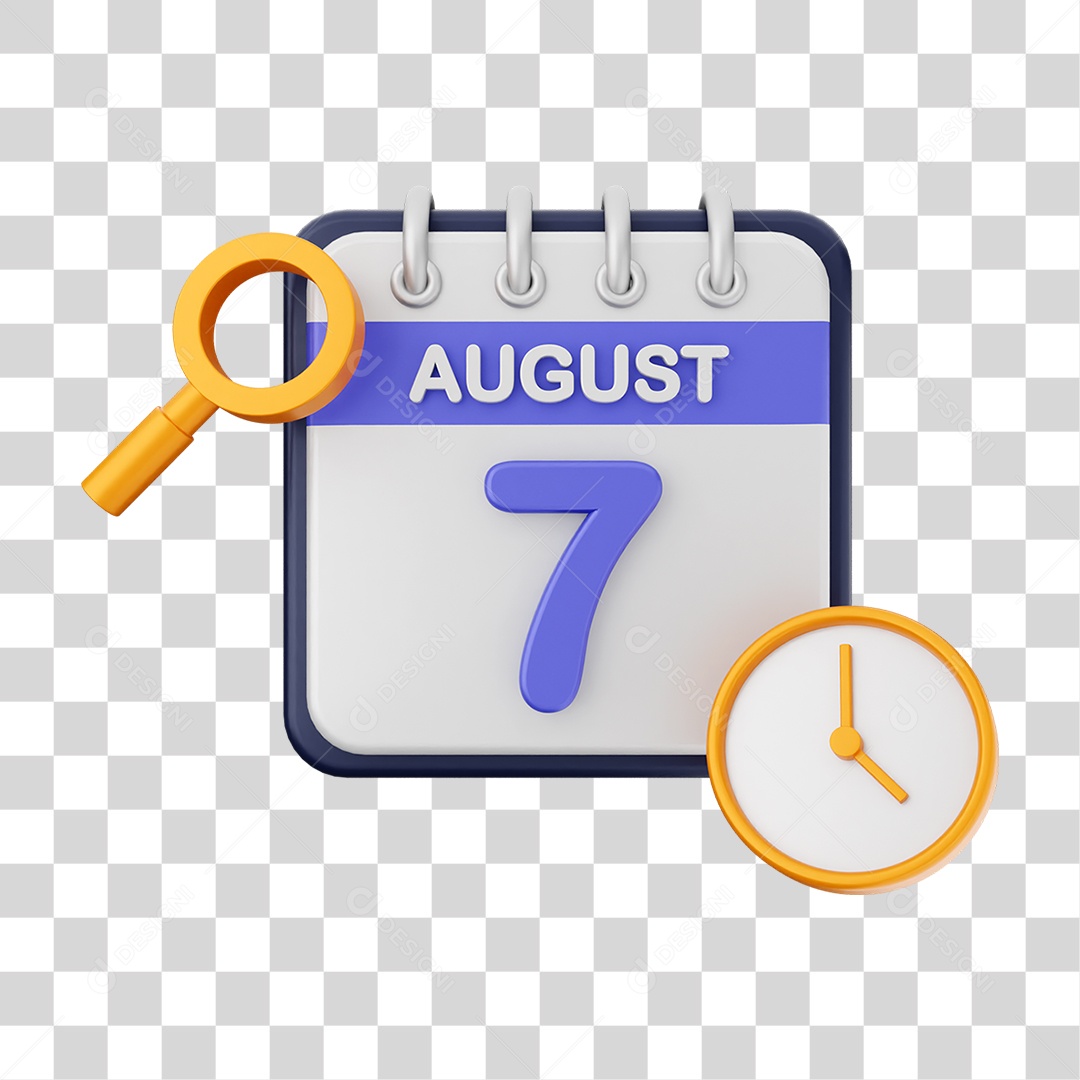 Calendário Datas Agosto Dia 7 PNG Transparente