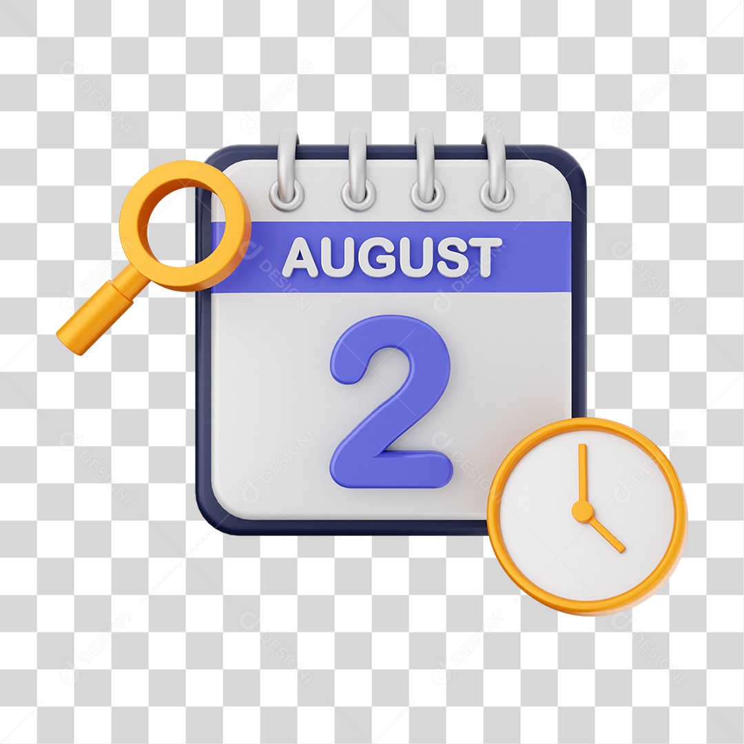 Calendário Datas Agosto Dia 2 PNG Transparente