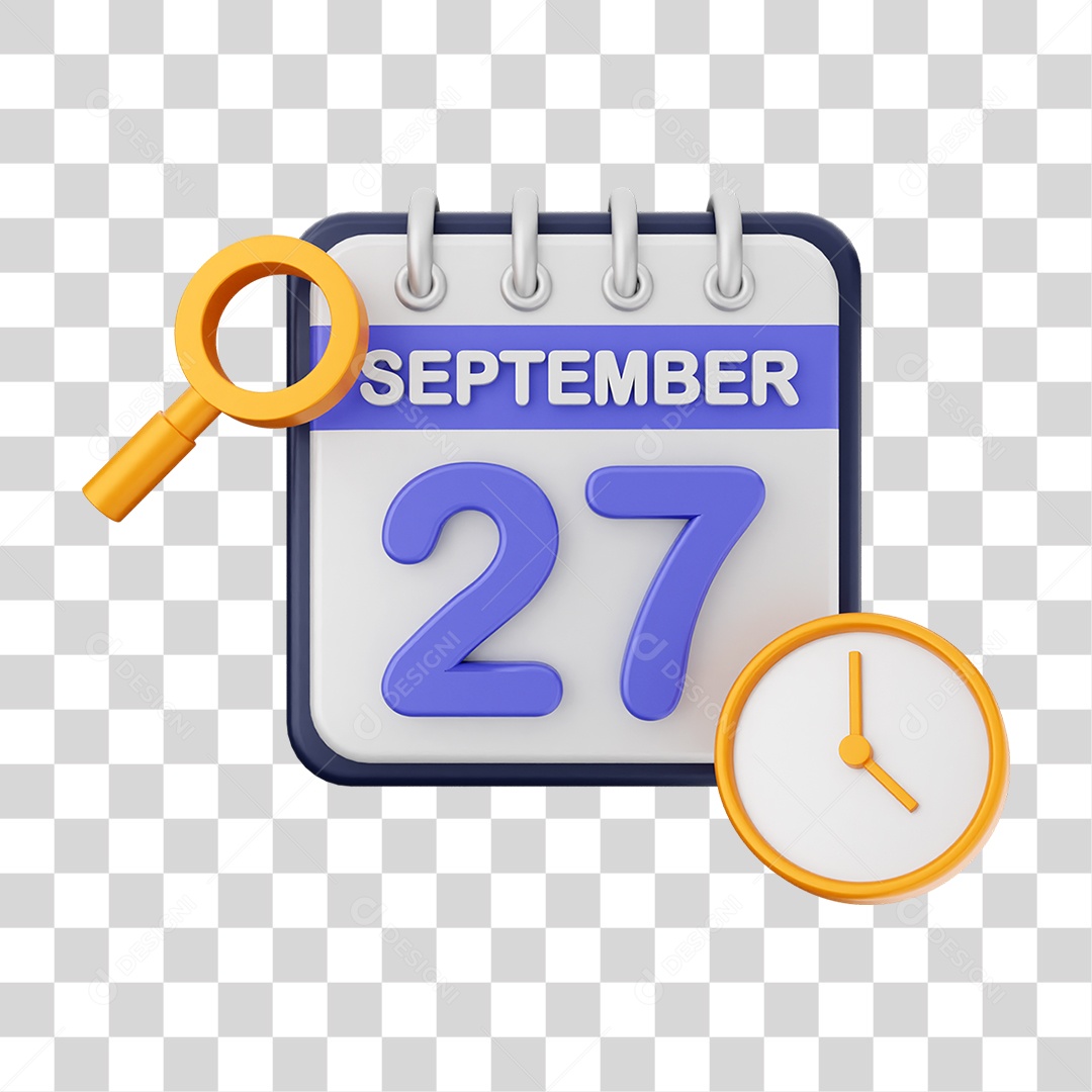 Calendário Datas Setembro Dia 27 PNG Transparente