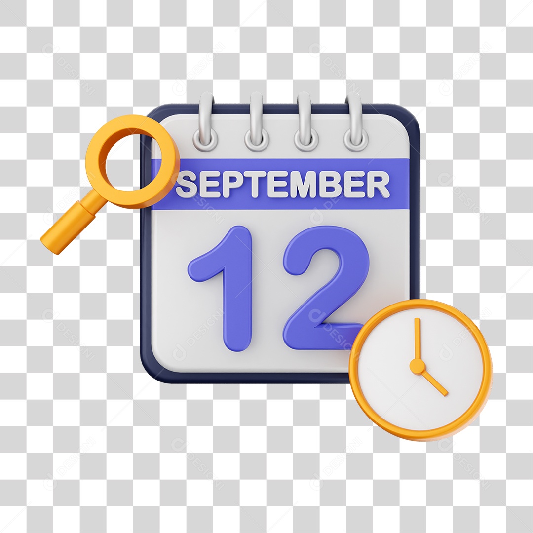 Calendário Datas Setembro Dia 12 PNG Transparente