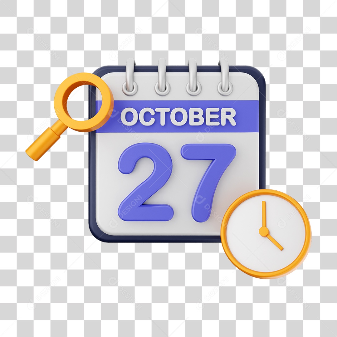 Calendário Datas Outubro Dia 27 PNG Transparente