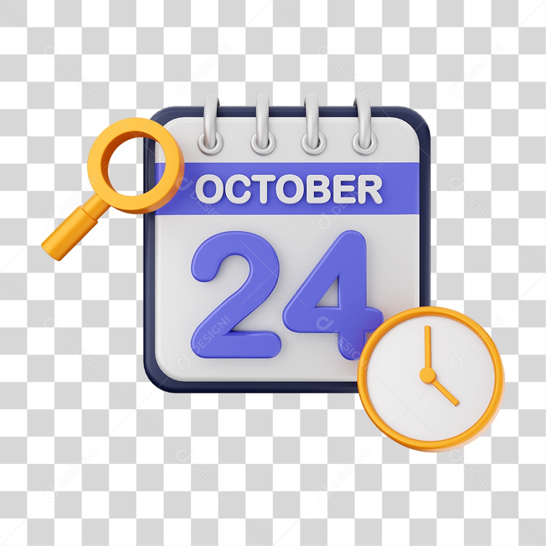 Calendário Datas Outubro Dia 24 PNG Transparente