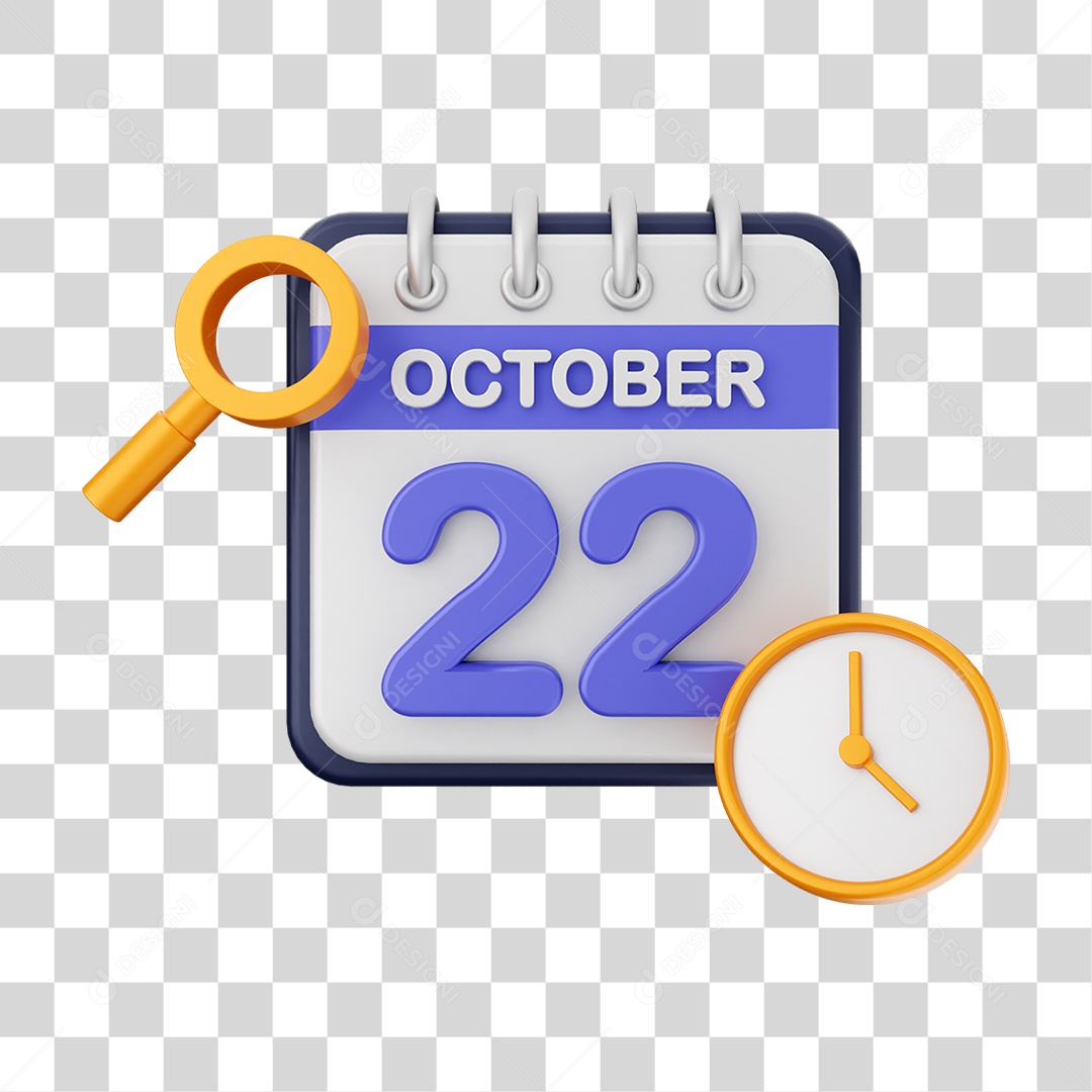 Calendário Datas Outubro Dia 22 PNG Transparente
