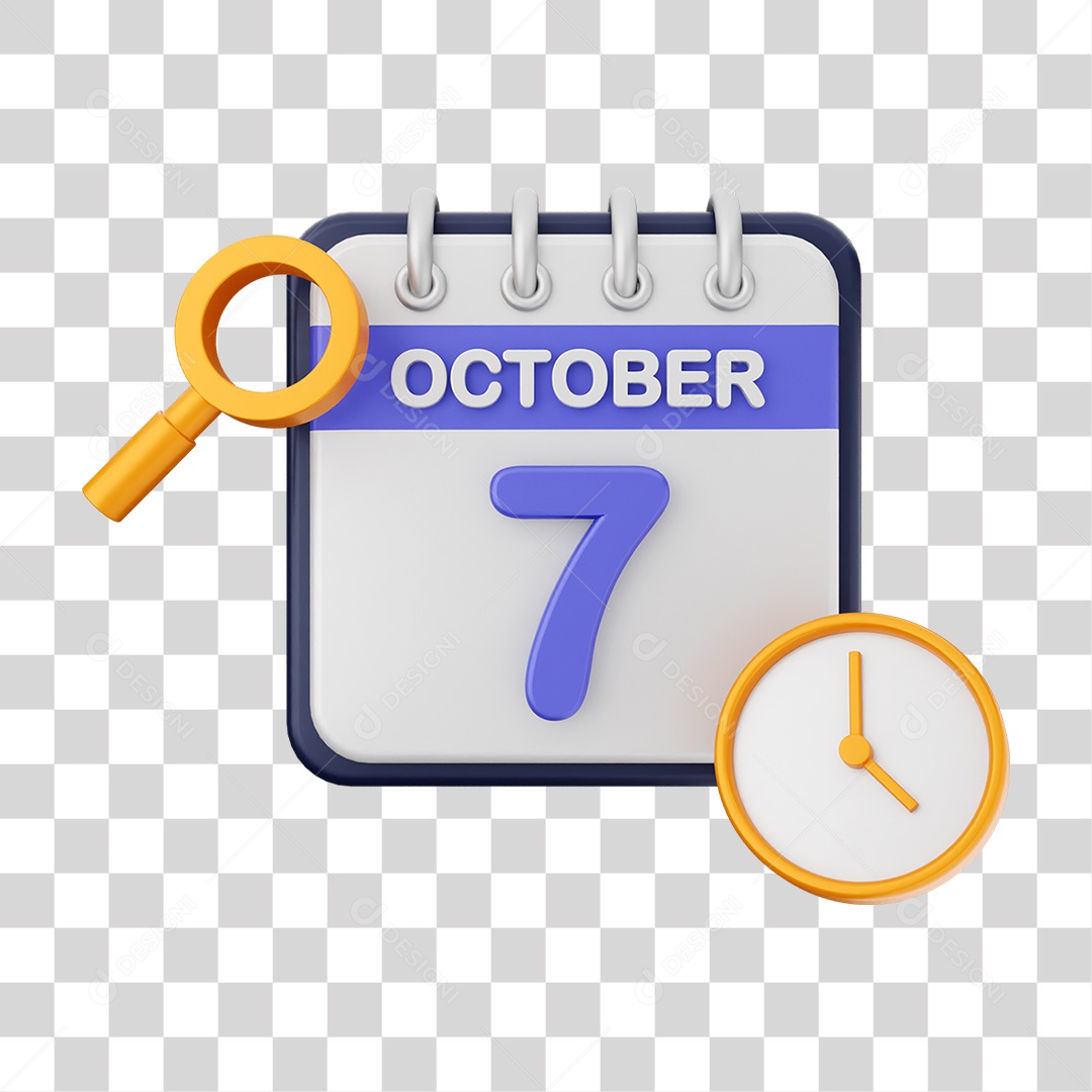 Calendário Datas Outubro Dia 7 PNG Transparente