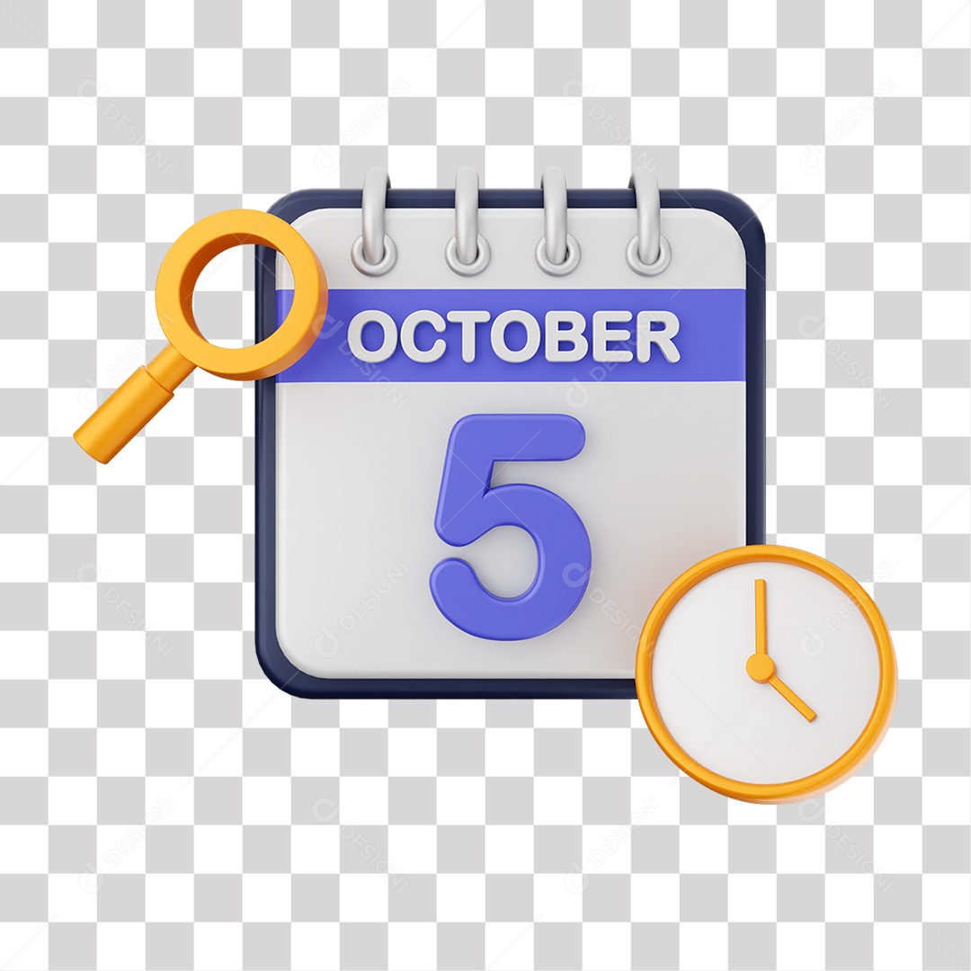 Calendário Datas Outubro Dia 5 PNG Transparente