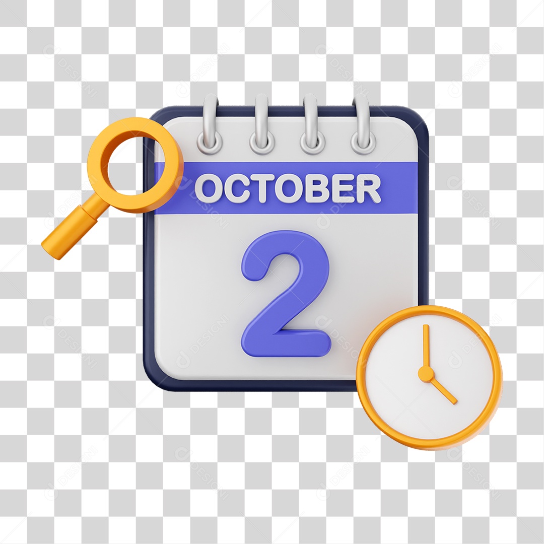 Calendário Datas Outubro Dia 2 PNG Transparente