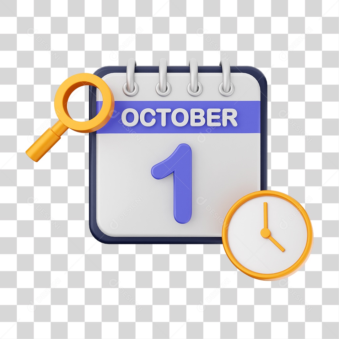 Calendário Datas Outubro Dia 1 PNG Transparente