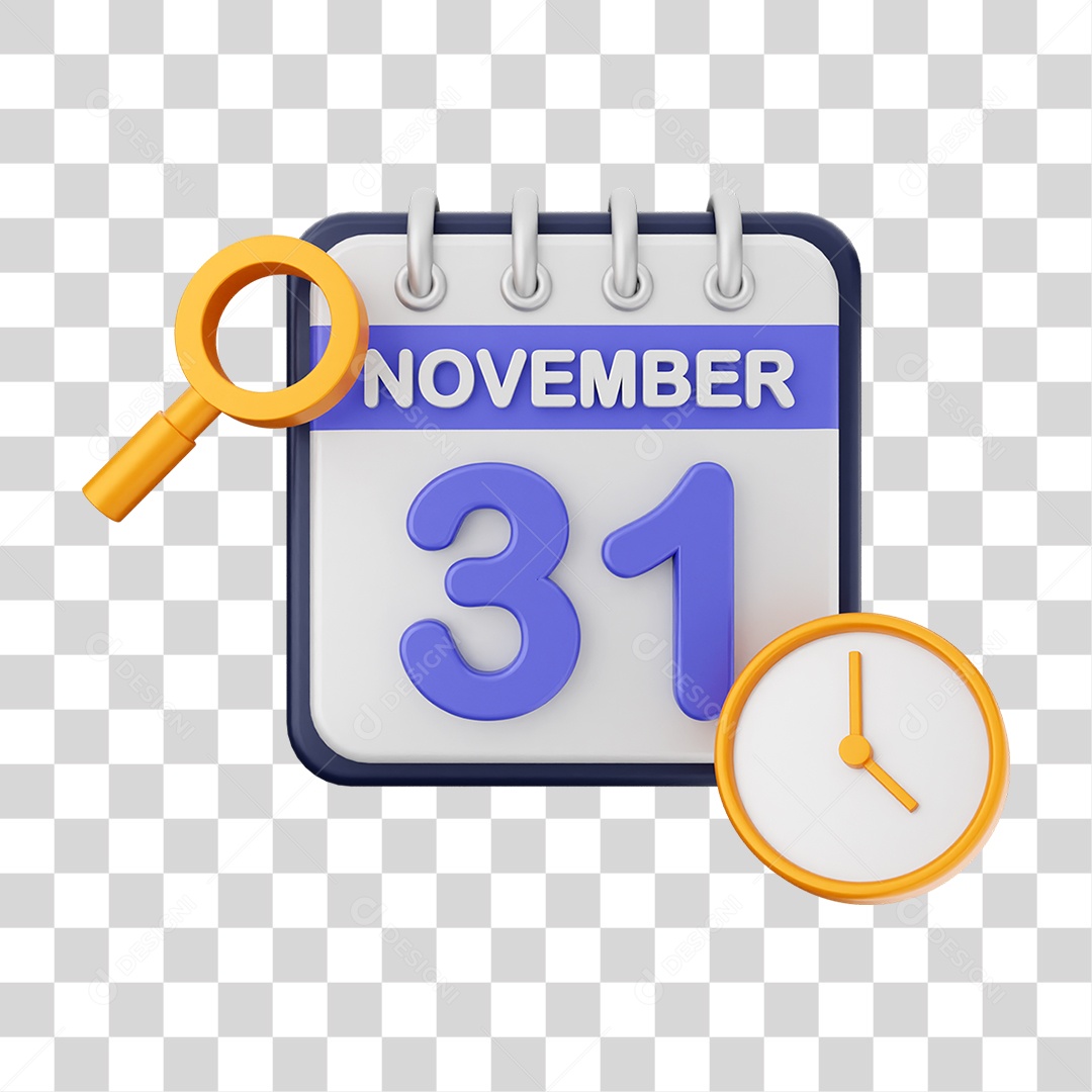 Calendário Datas Novembro Dia 31 PNG Transparente