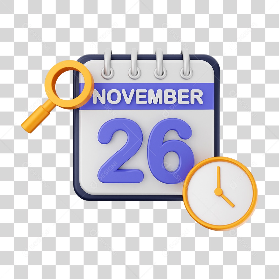 Calendário Datas Novembro Dia 26 PNG Transparente