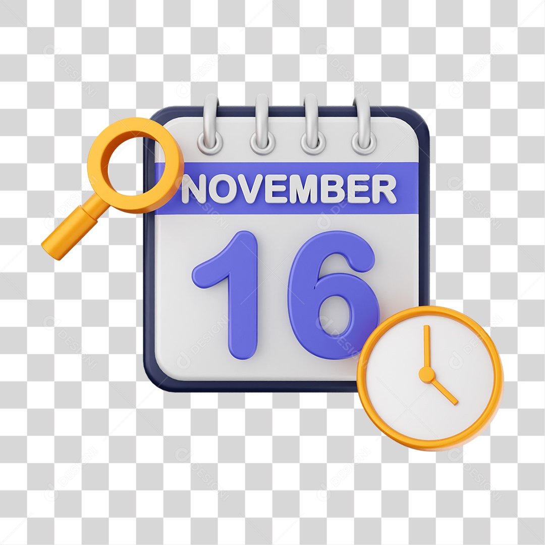 Calendário Datas Novembro Dia 16 PNG Transparente