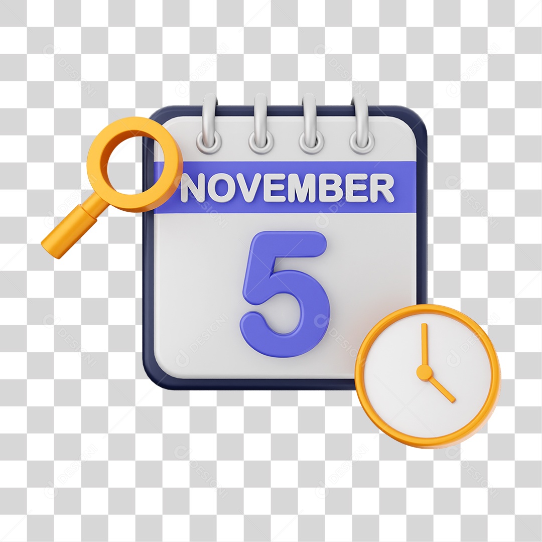 Calendário Datas Novembro Dia 5 PNG Transparente