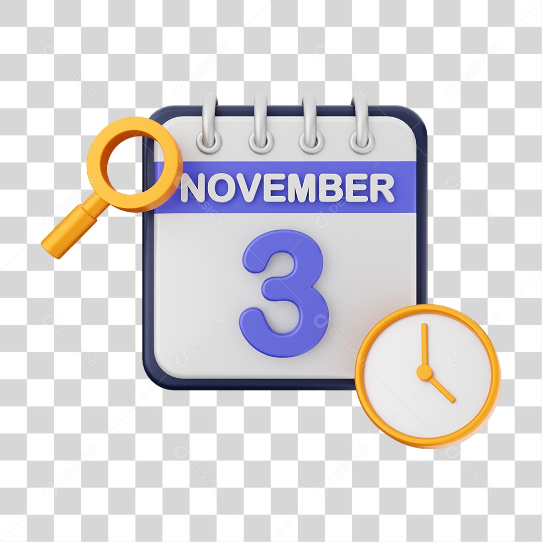 Calendário Datas Novembro Dia 3 PNG Transparente