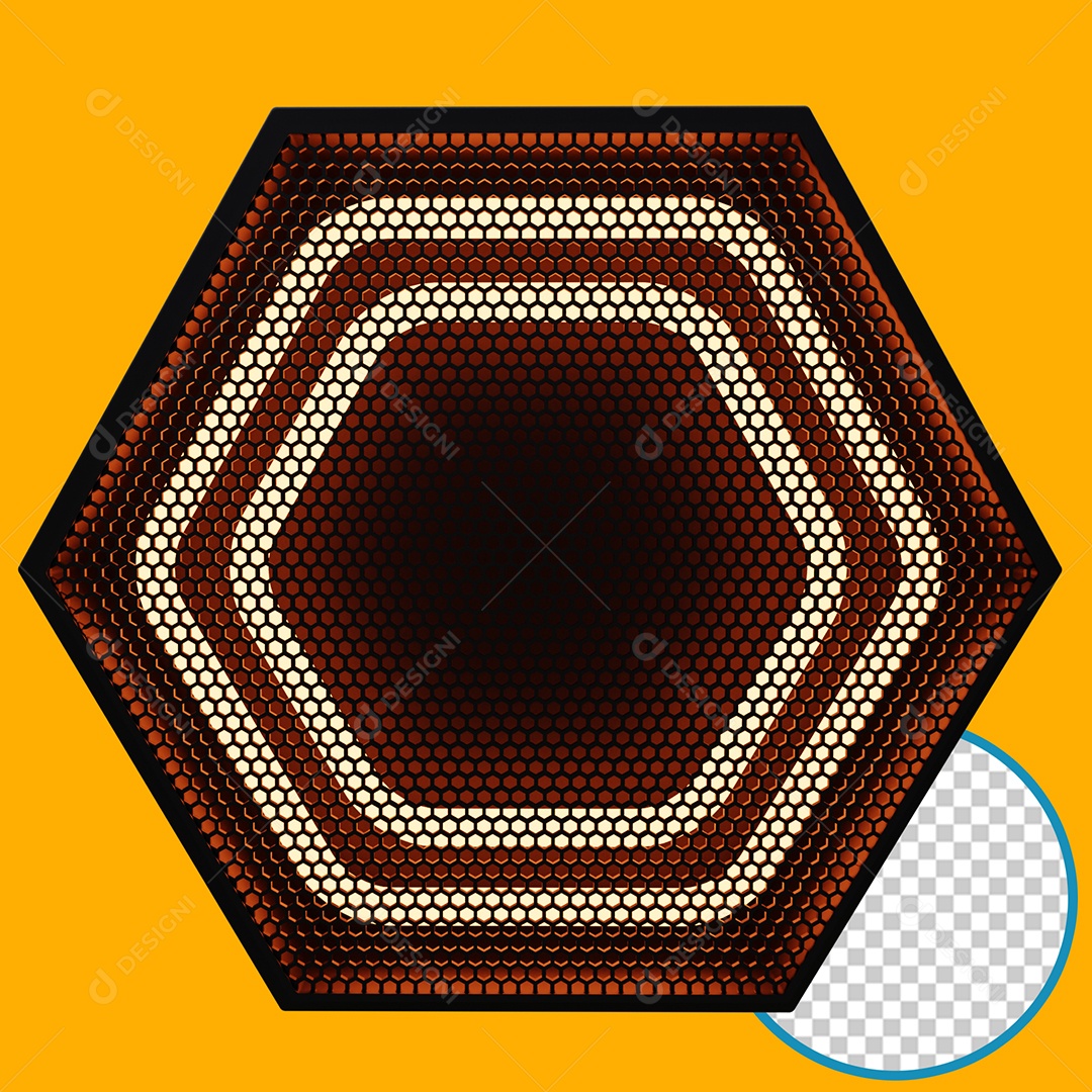 Painel Base de Madeira Elemento 3D Preto Laranja para Composição PSD