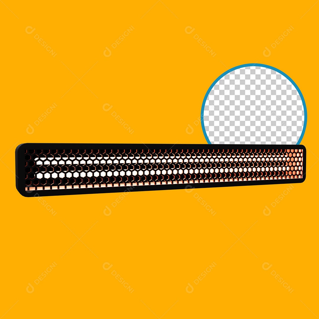 Placa de LED Elemento 3D Laranja para Composição PSD