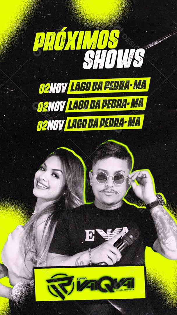 Social Media Flyer Story Próximos Shows Forró VaiqVai PSD Editável