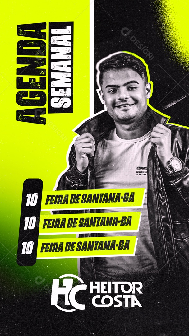 Social Media Flyer Story Heitor Costa Agenda Semanal PSD Editável