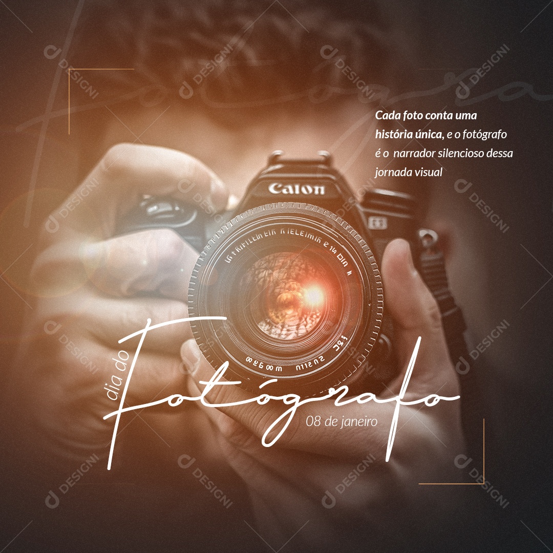 Dia Do Fotógrafo 08 De Janeiro Cada Foto Conta uma História Única Social Media PSD Editável
