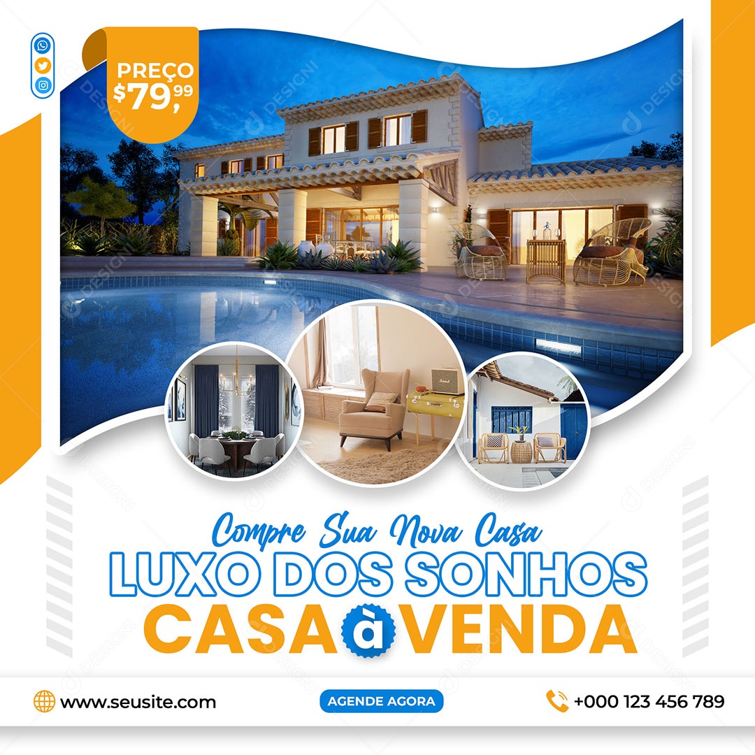Compre Sua Nova Casa Social Media PSD Editável
