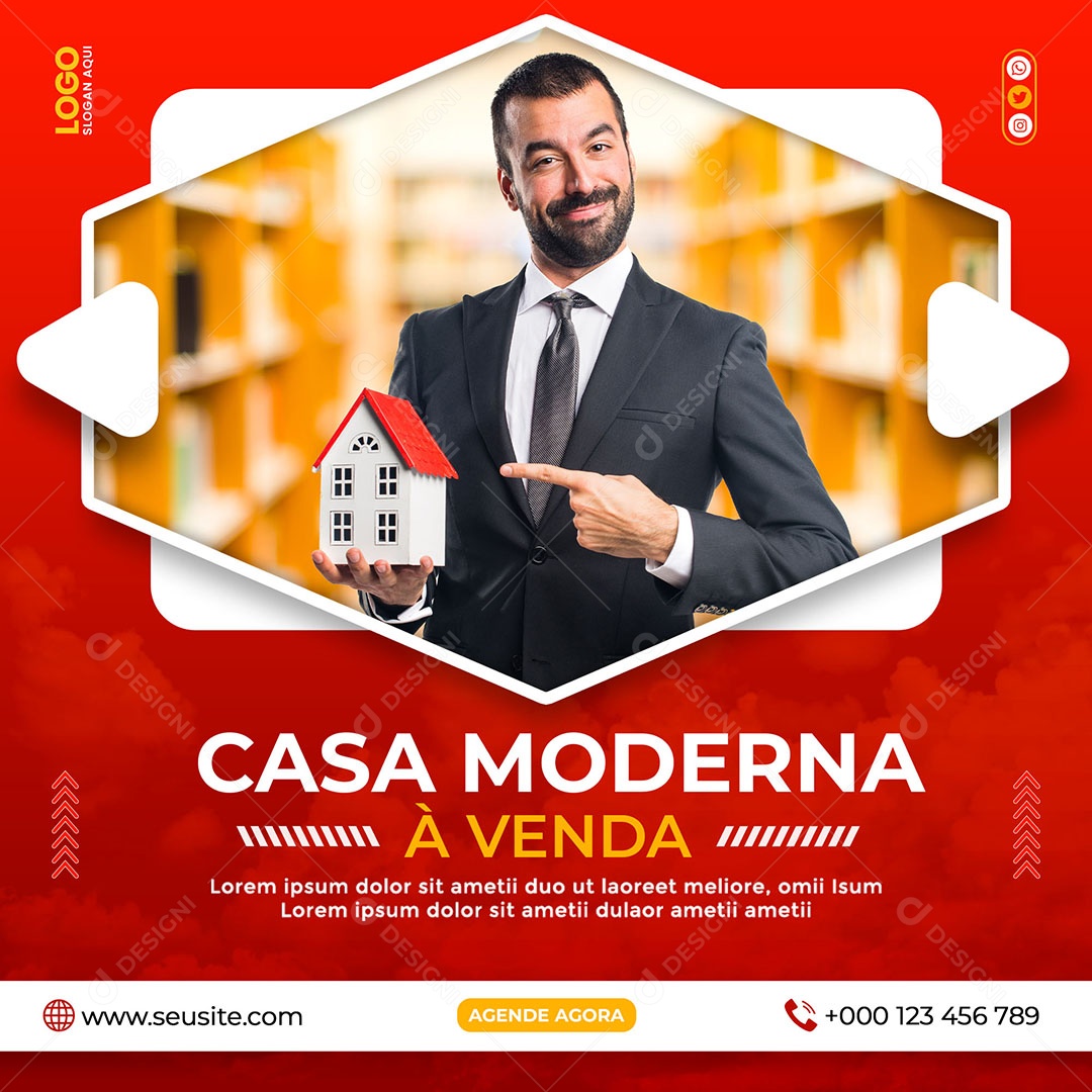 Casa Moderna à Venda Social Media PSD Editável