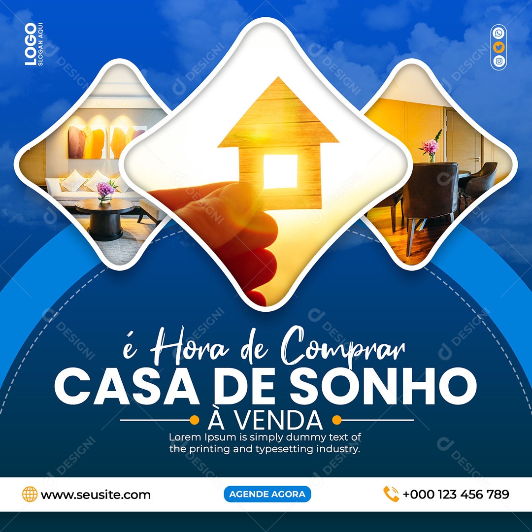 Social Media Casa De Sonho à Venda PSD Editável