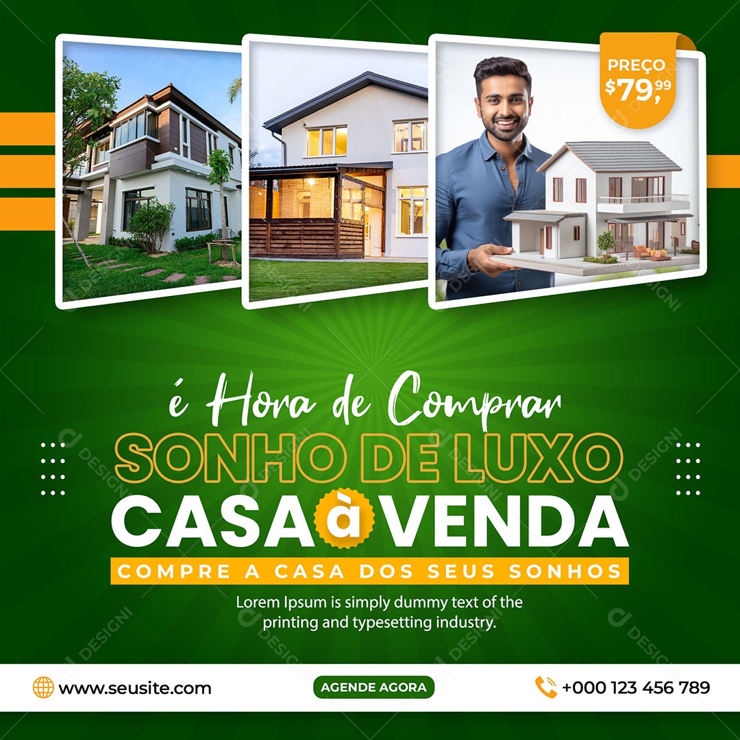 Social Media é Hora De Comprar Sonho De Luxo PSD Editável