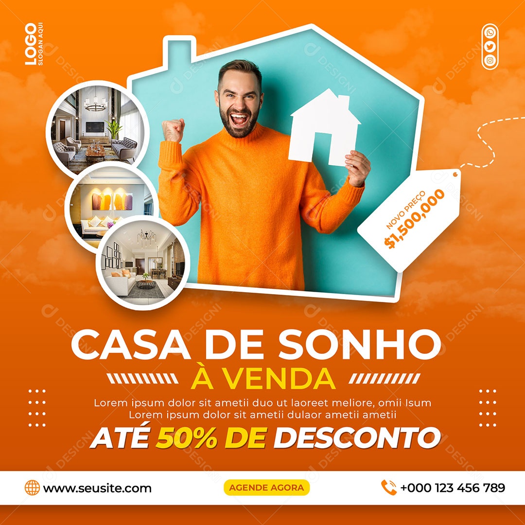 Casa De Sonho à Venda Social Media PSD Editável