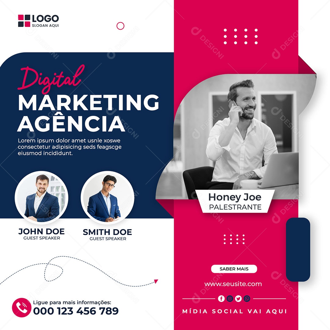 Social Media Agência Marketing Digital PSD Editável