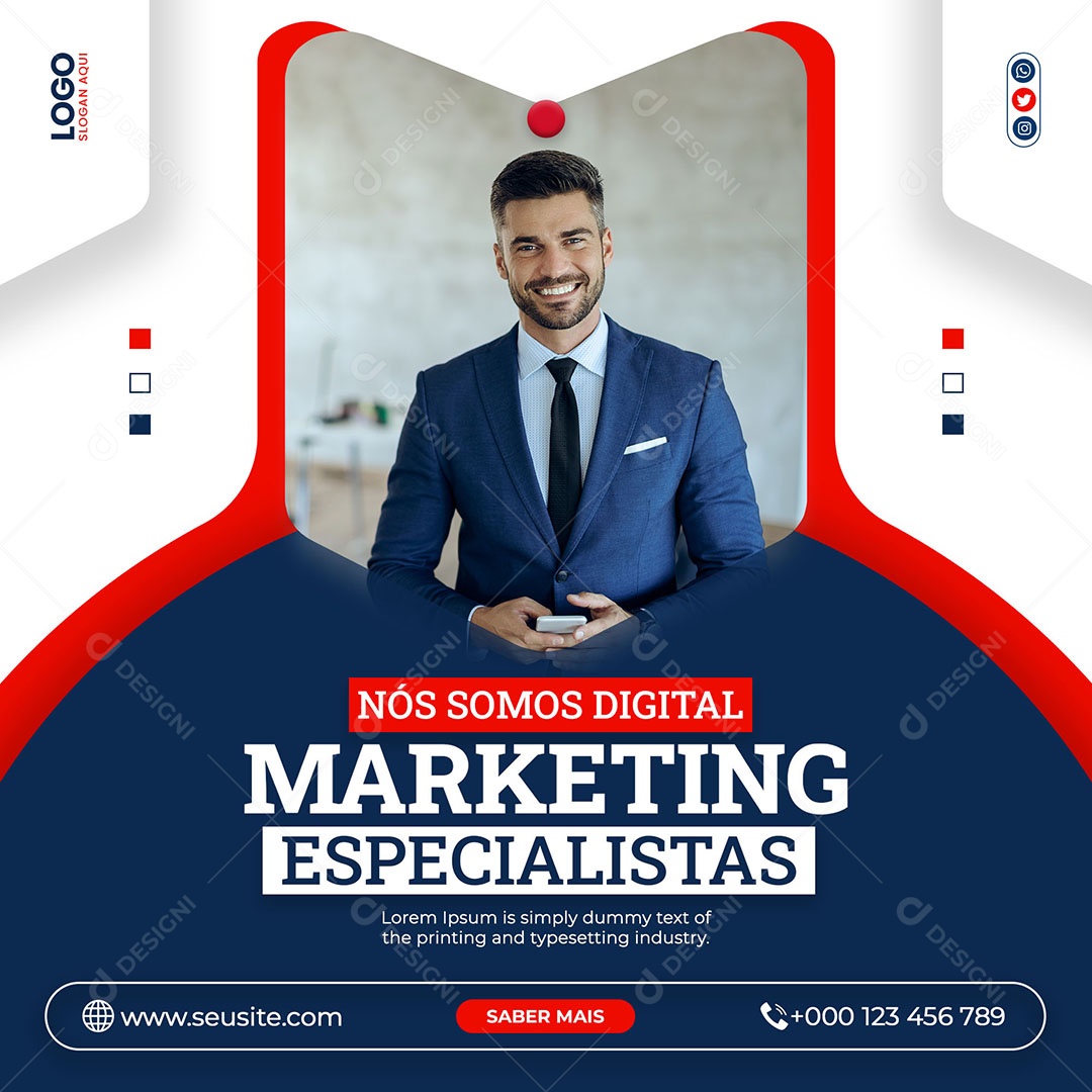 Social Media Especialistas Marketing Digital PSD Editável