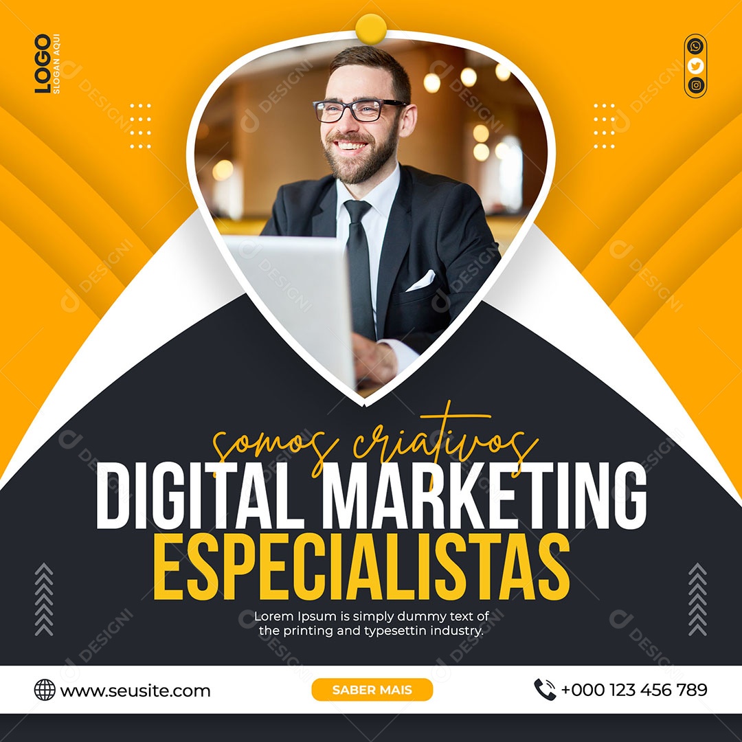Social Media Somos Criativos Marketing Digital PSD Editável
