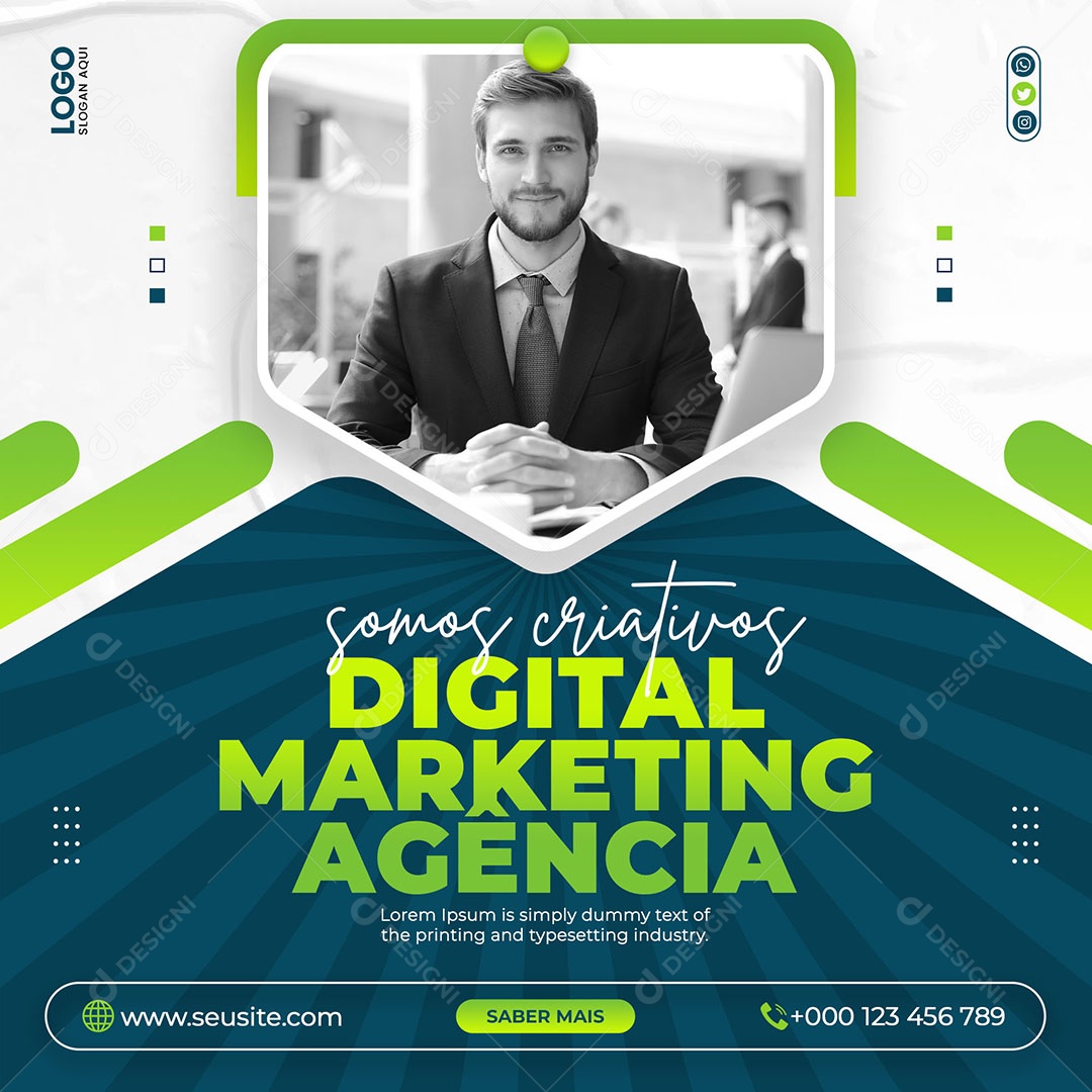 Social Media Agência Marketing Digital PSD Editável