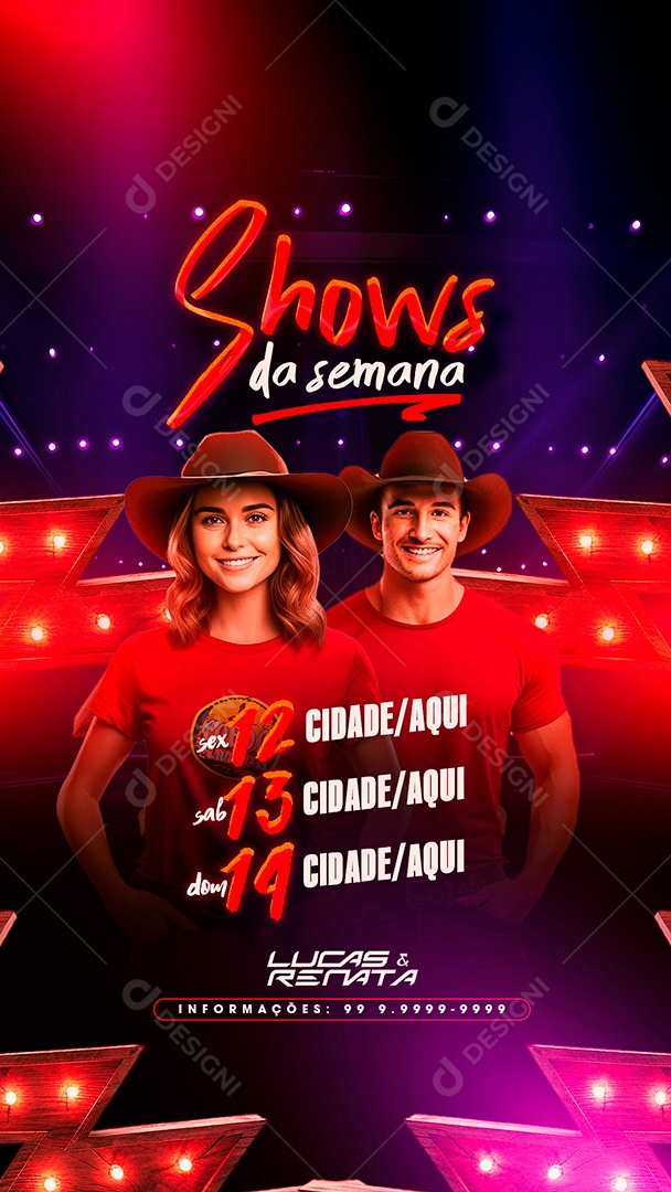 Story Flyer Shows da semana Lucas & Renata Social Media PSD Editável