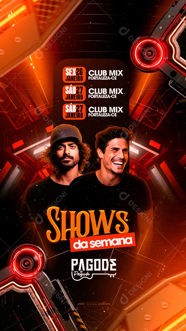 Story Flyer Shows da semana Pagode do Pagode Social Media PSD Editável