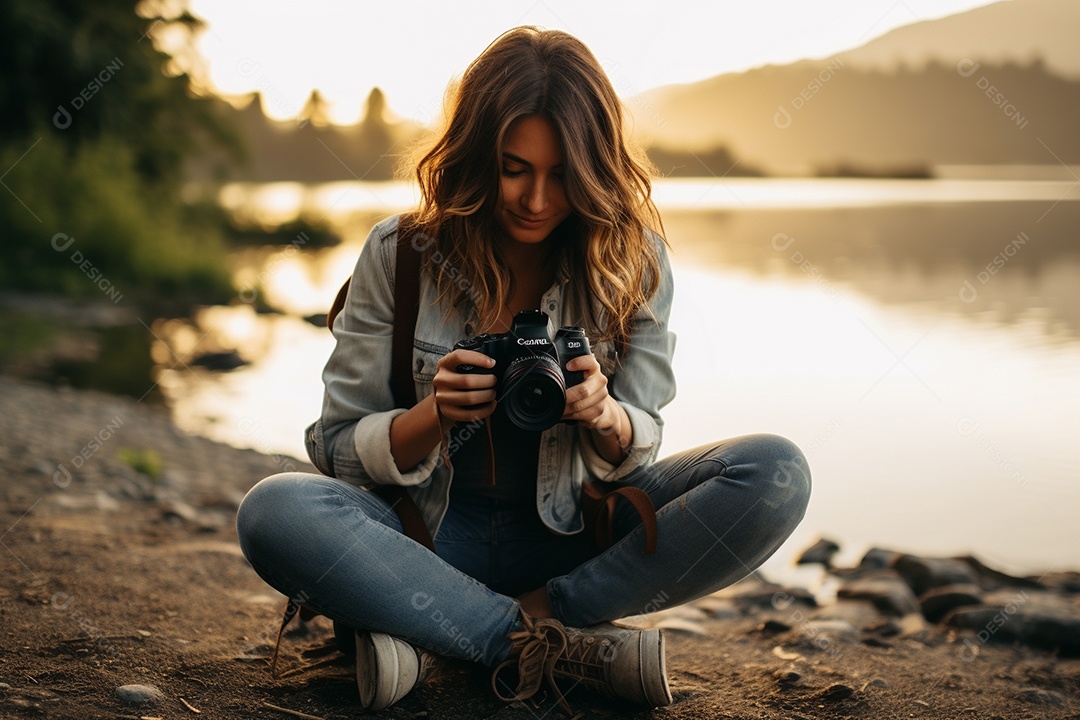 Um fotógrafo capturando um momento fugaz