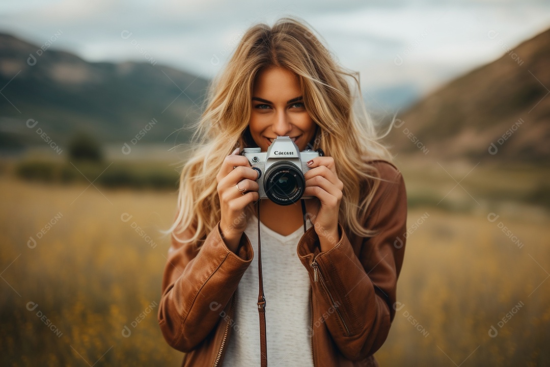 Um fotógrafo capturando um momento fugaz