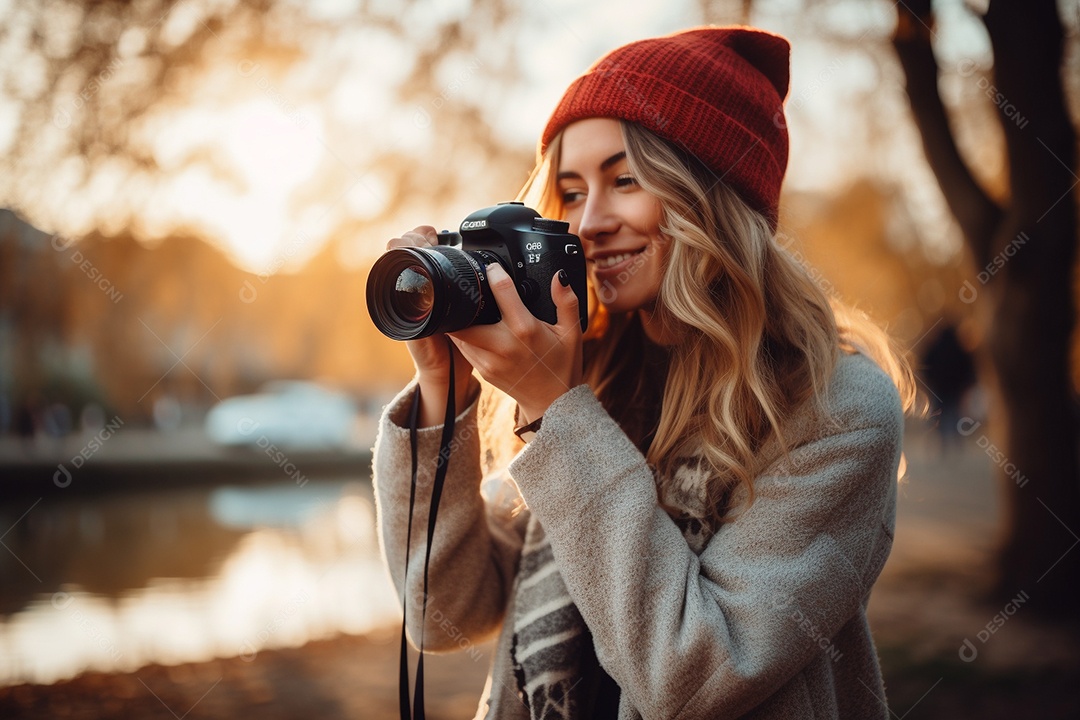 Um fotógrafo capturando um momento fugaz