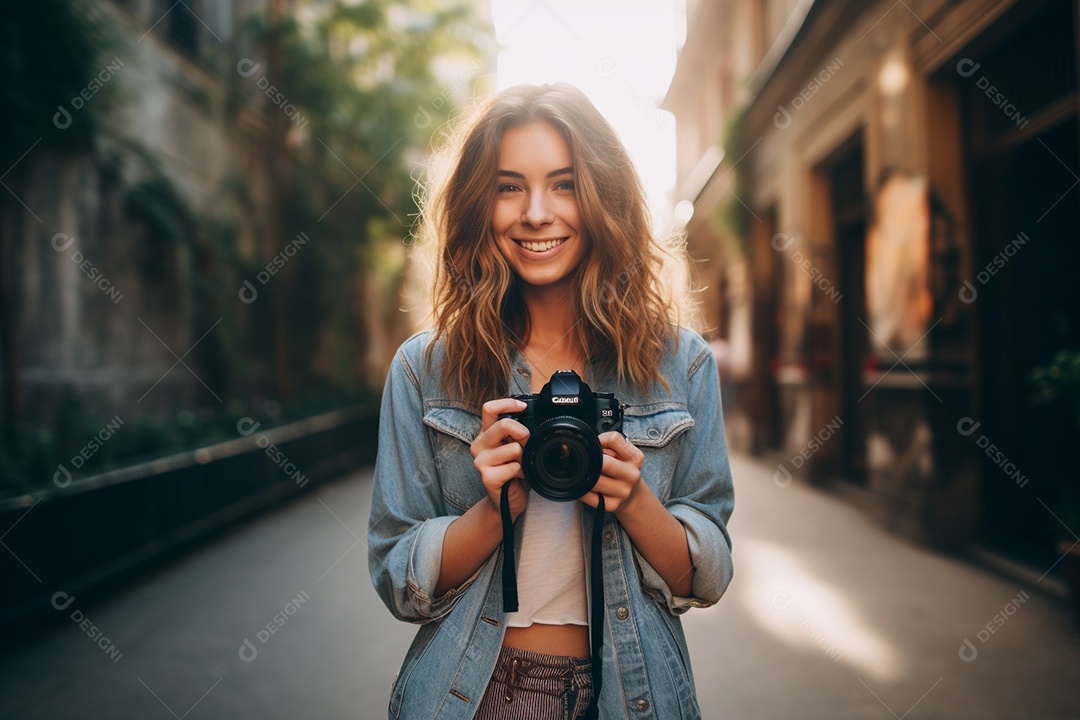 Um fotógrafo capturando um momento fugaz