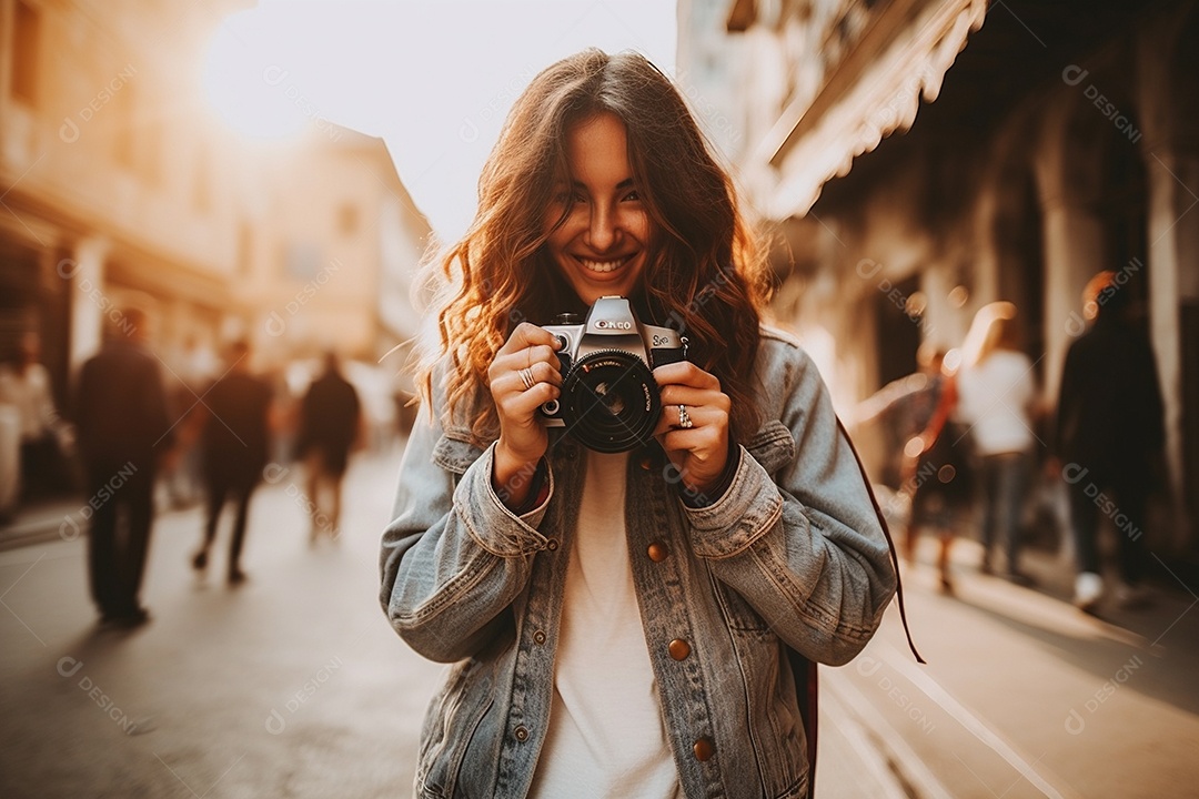 Um fotógrafo capturando um momento fugaz