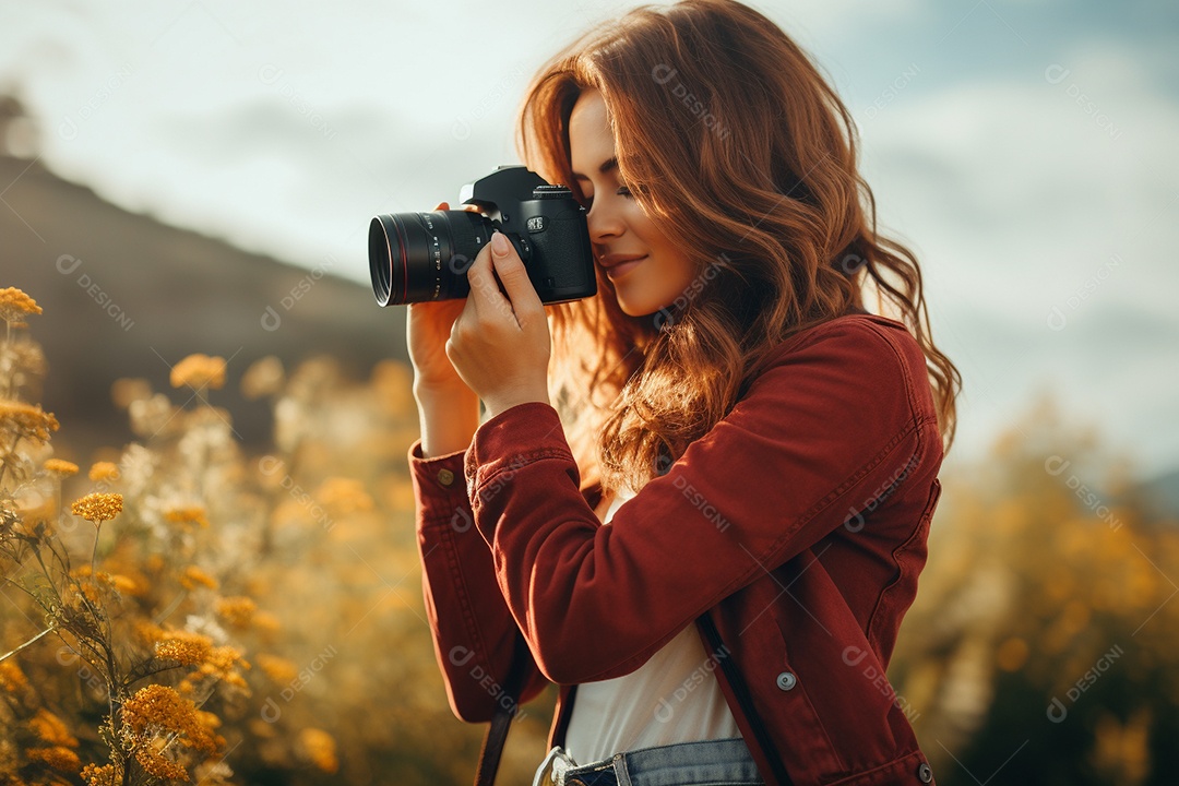 Um fotógrafo capturando um momento fugaz