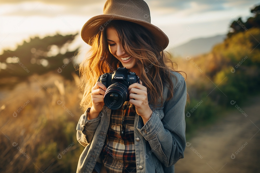 Um fotógrafo capturando um momento fugaz