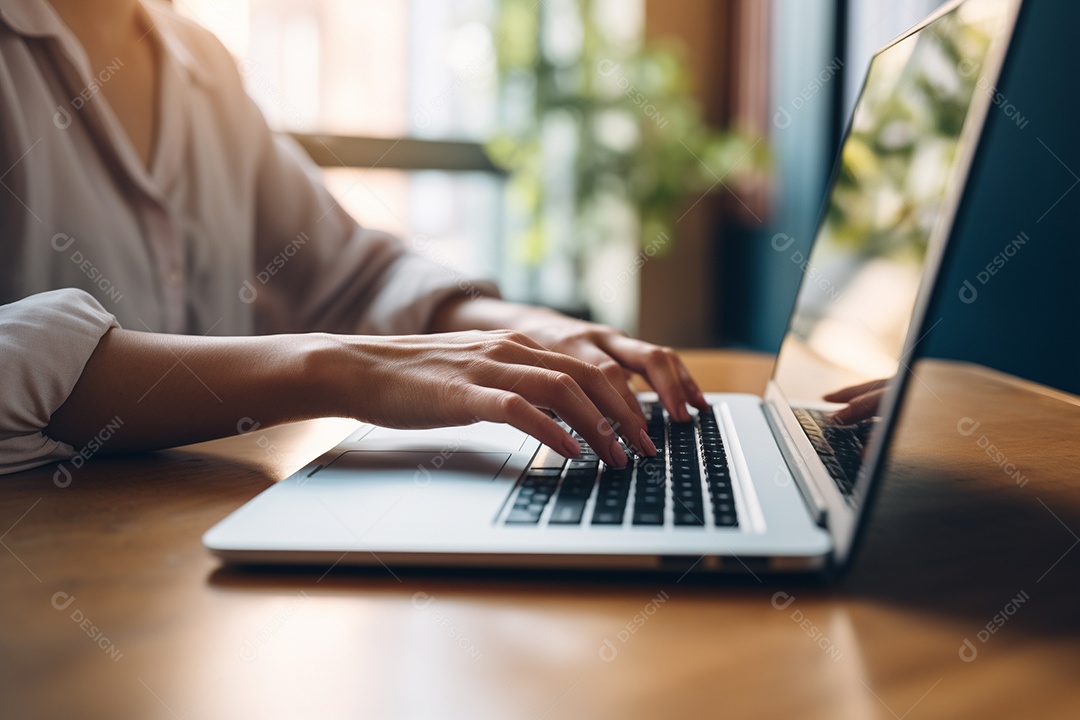 Escritora escritor mesa notebook pessoa  Fotos Imagem JPG IA inteligência artificial